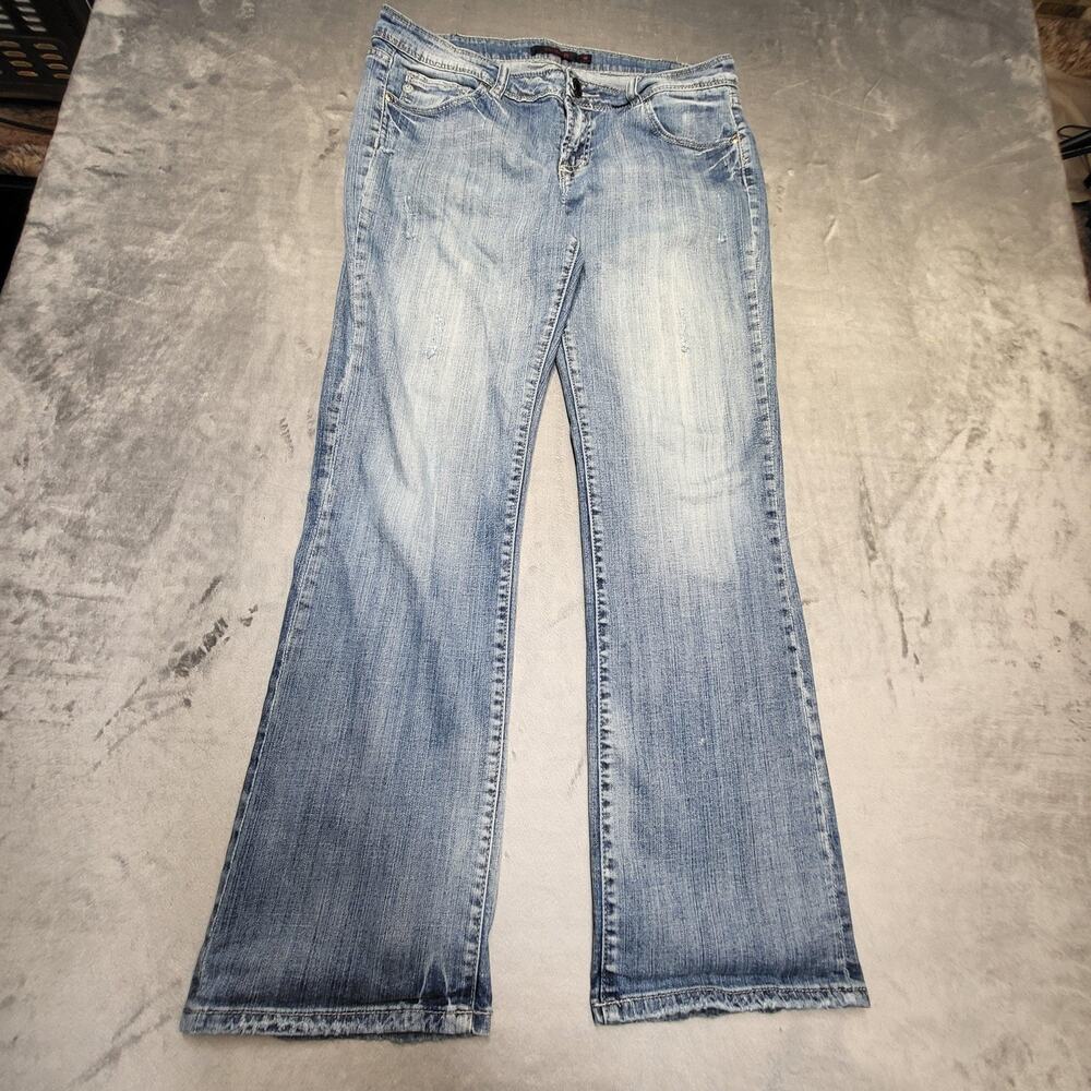 Vigold Jeans Womens 13‎ Blue Light Wash Bootcut Stretch Denim Style P7030A Faded